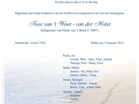 Toos van 't Wout - van der Holst